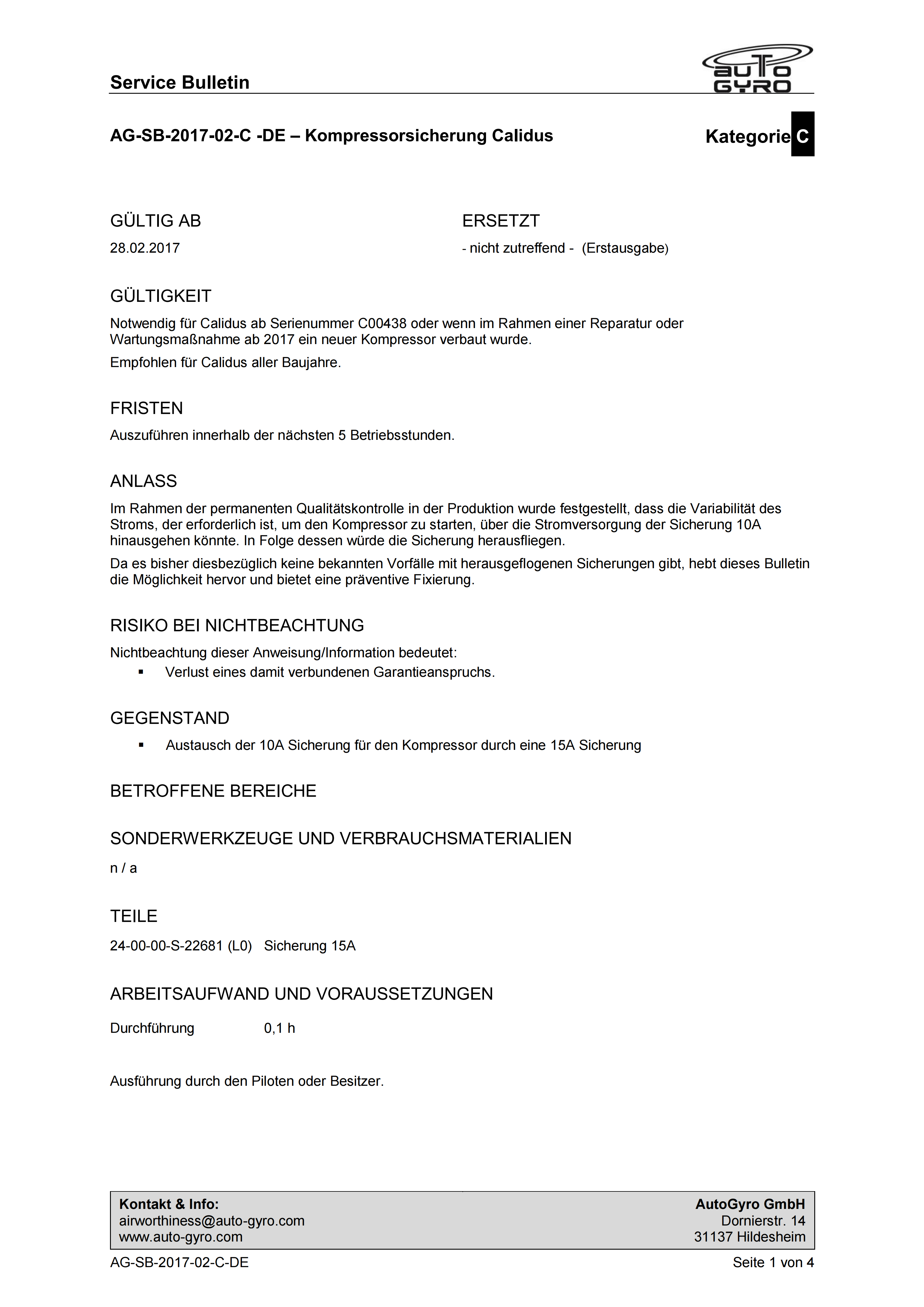 AG-SB-2017-02-C-DE - Calidus Kompressorsicherung