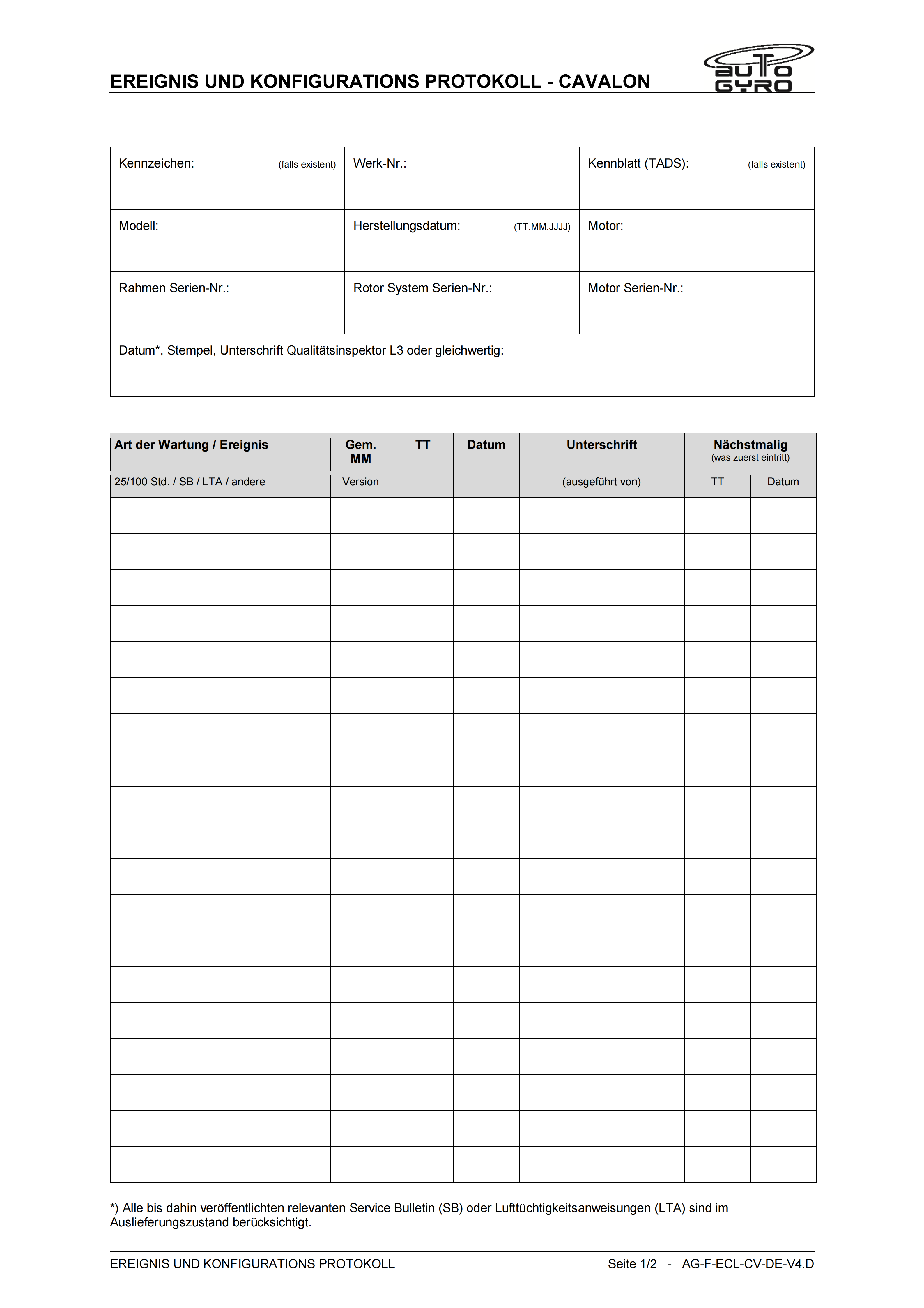 Configuration Log german Version 4