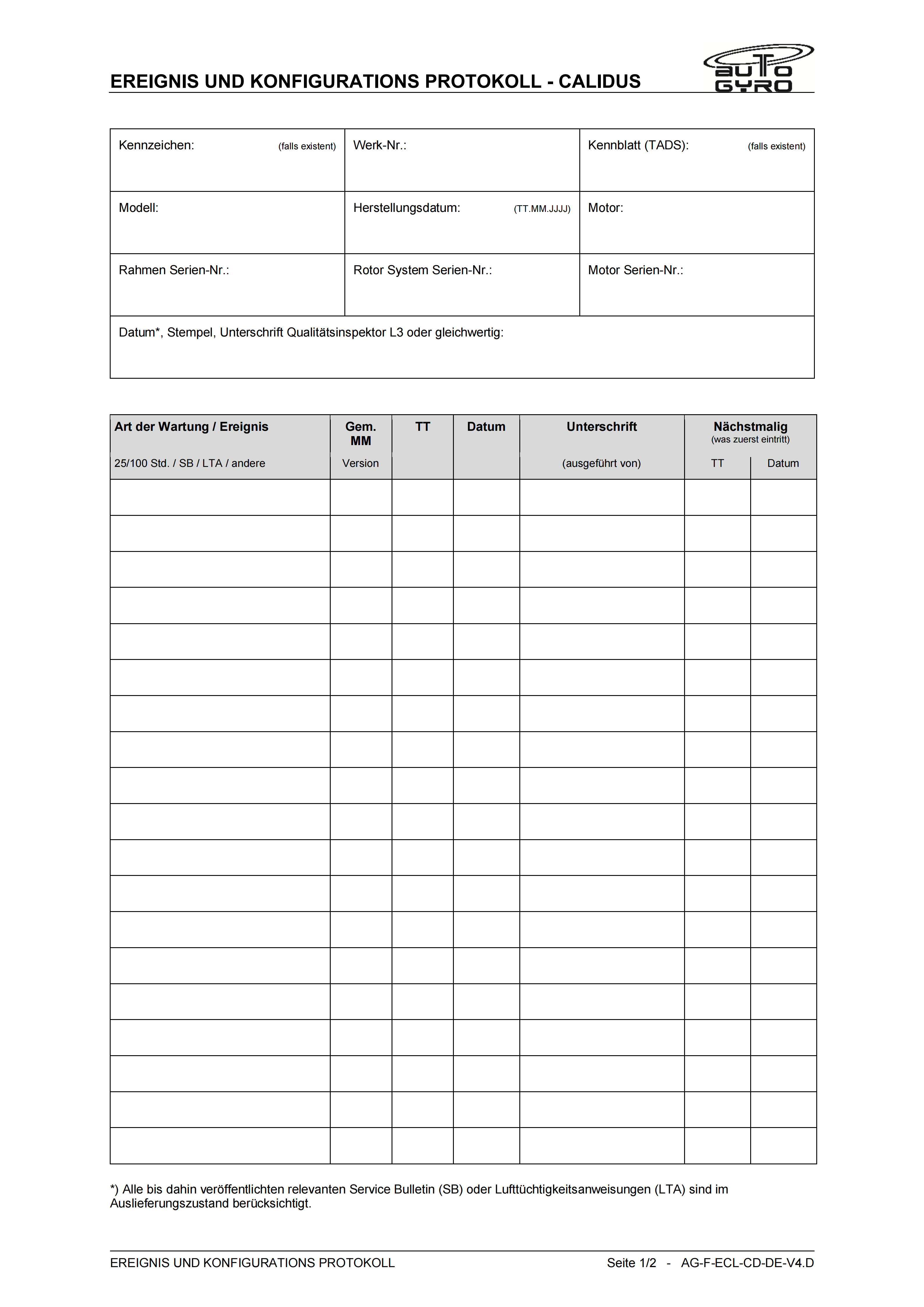 Configuration Log german Version 4