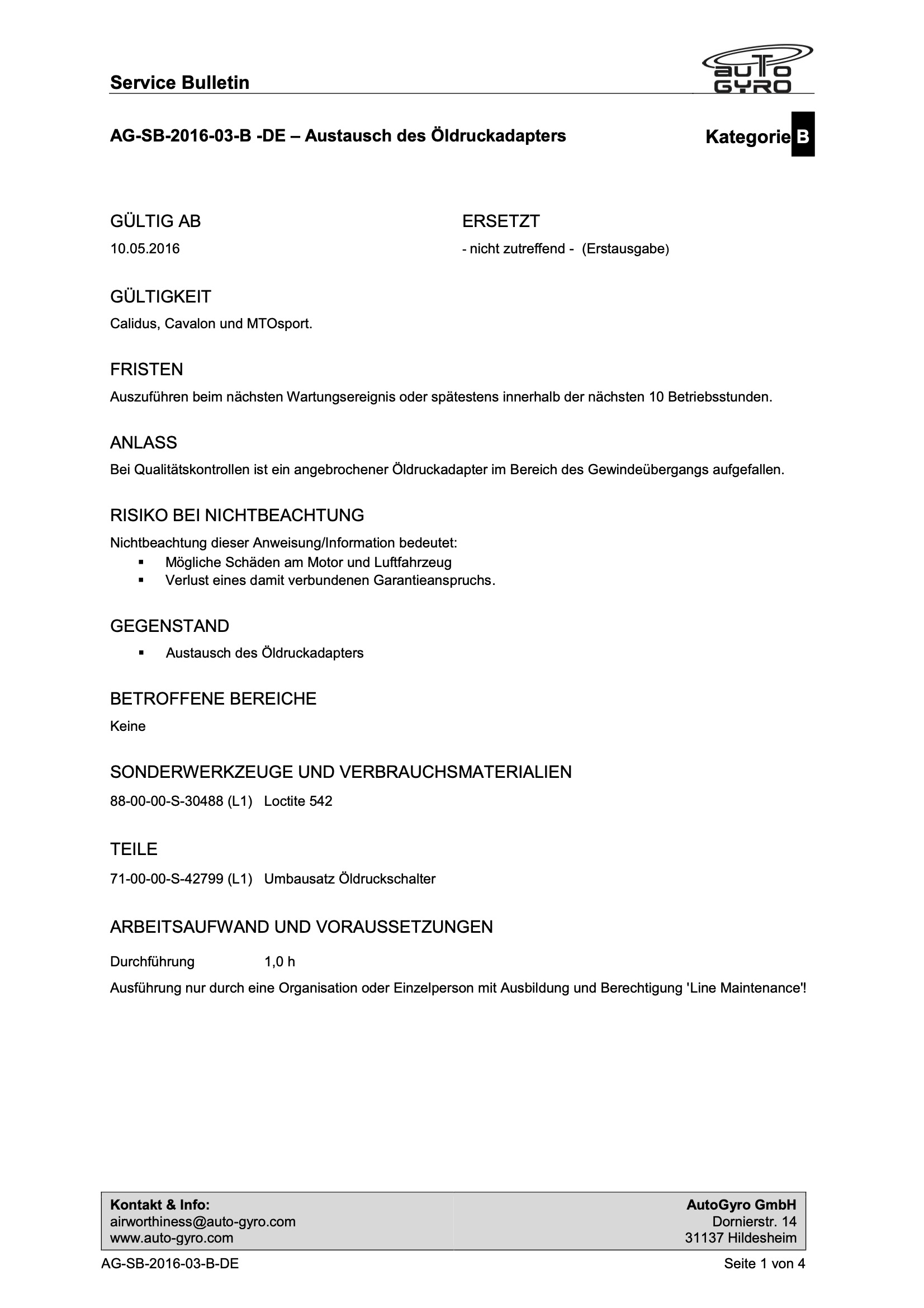 AG-SB-2016-03-B-DE – Alle Modelle Austausch des Öldruckadapters