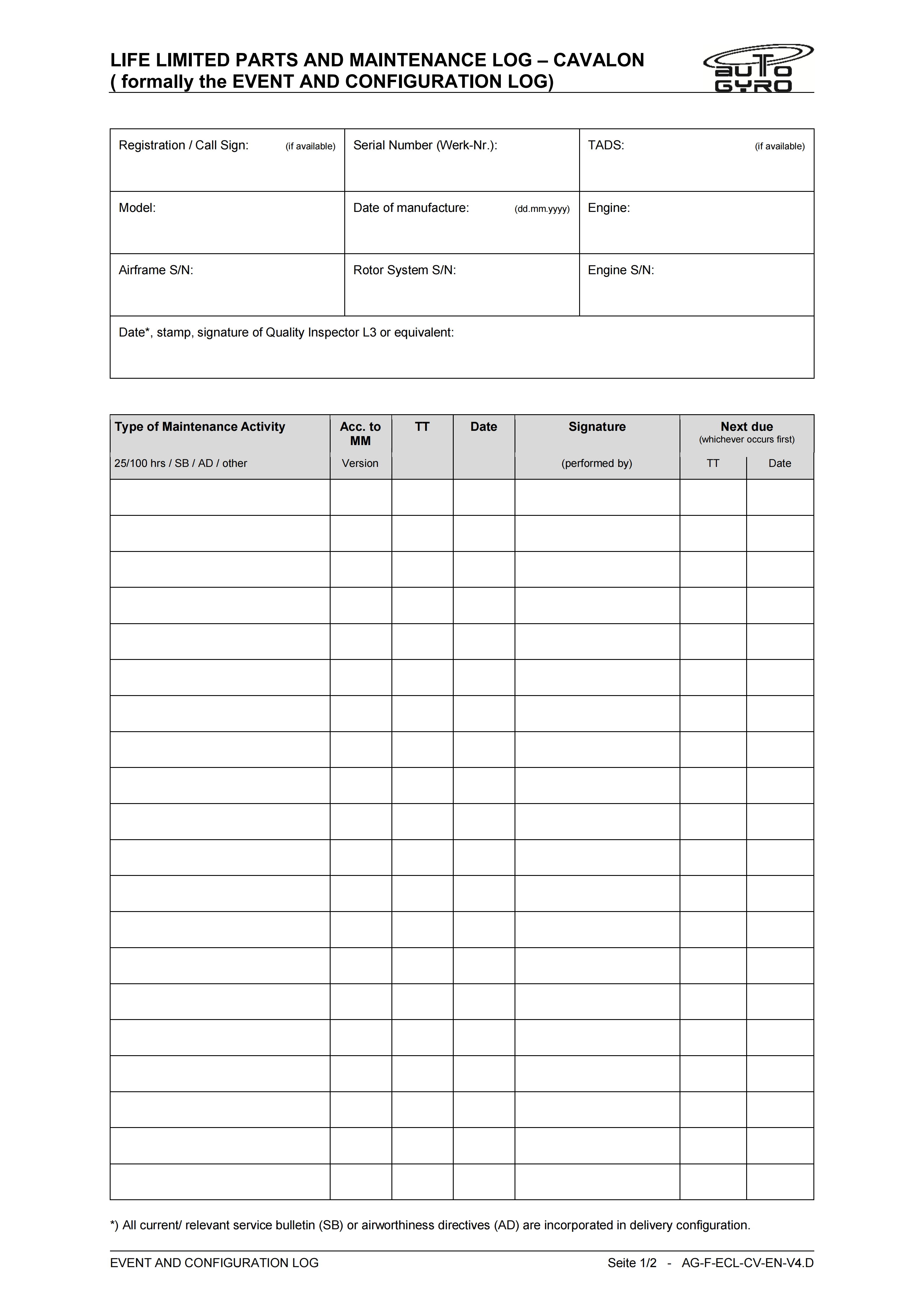 Configuration Log english Version 4