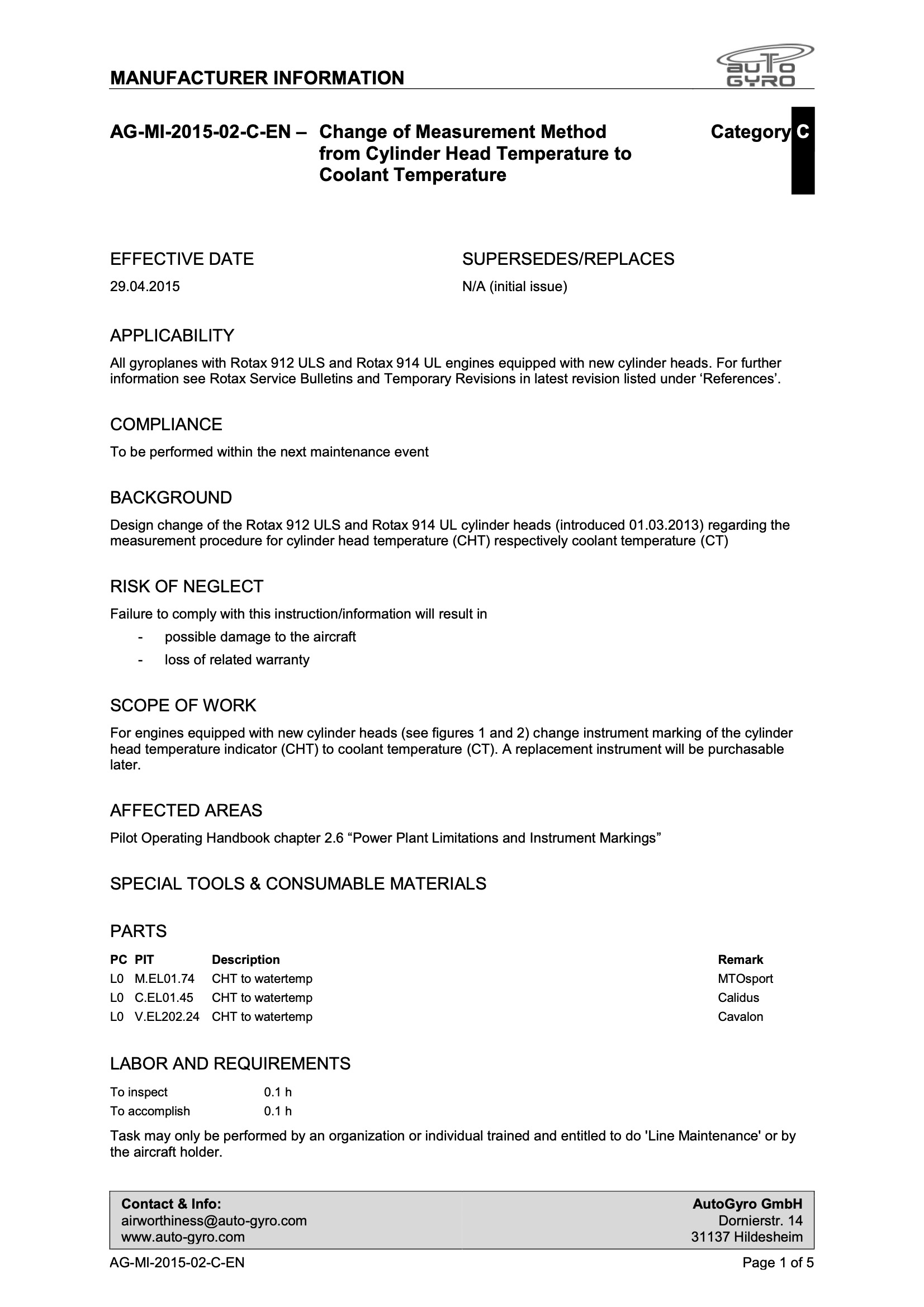 AG-SB-2015-02-C-EN - All Models Change of Measurement Method from CHT to CT