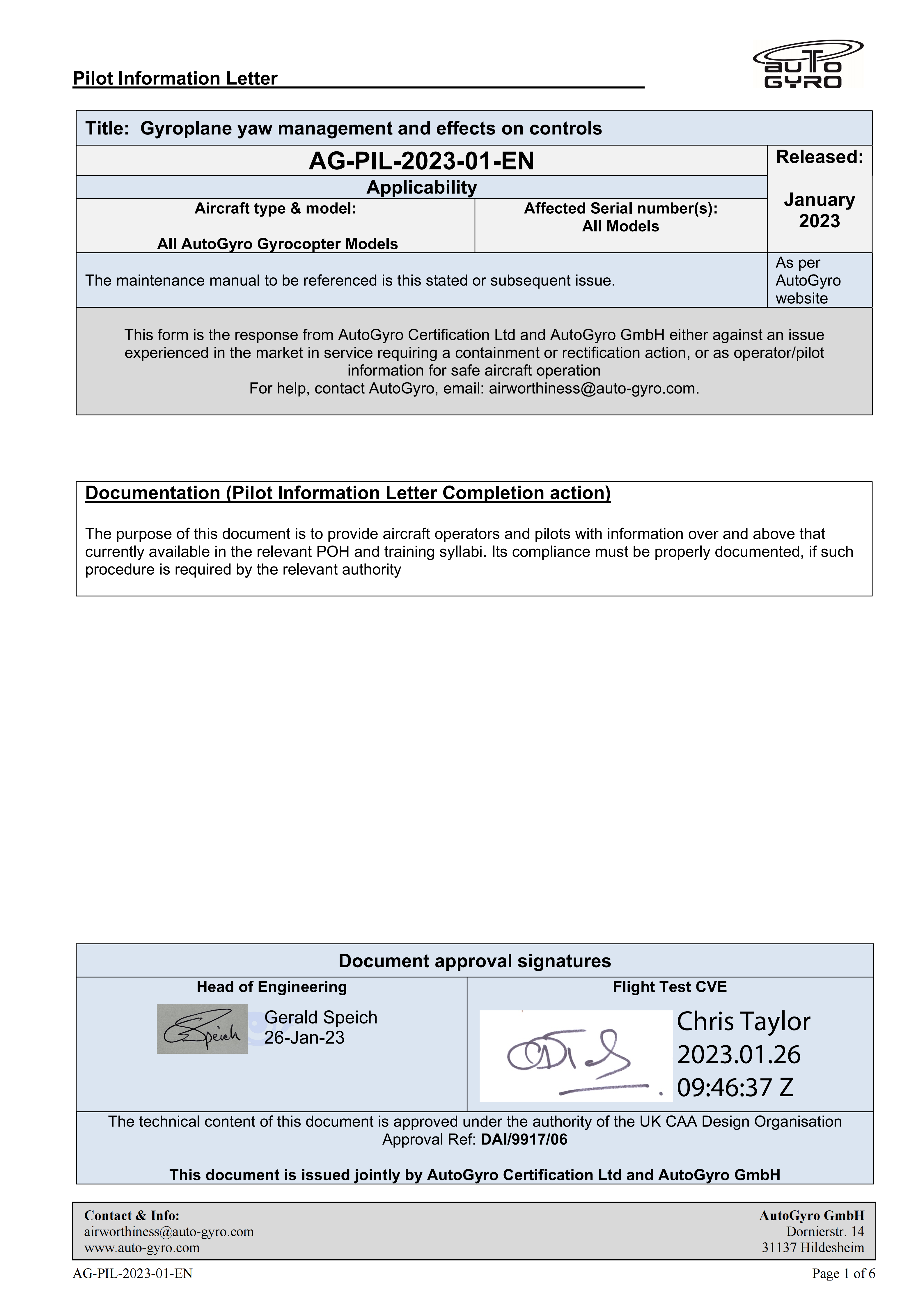AG-PIL-2023-01-EN - Gyroplane yaw management and effects on controls
