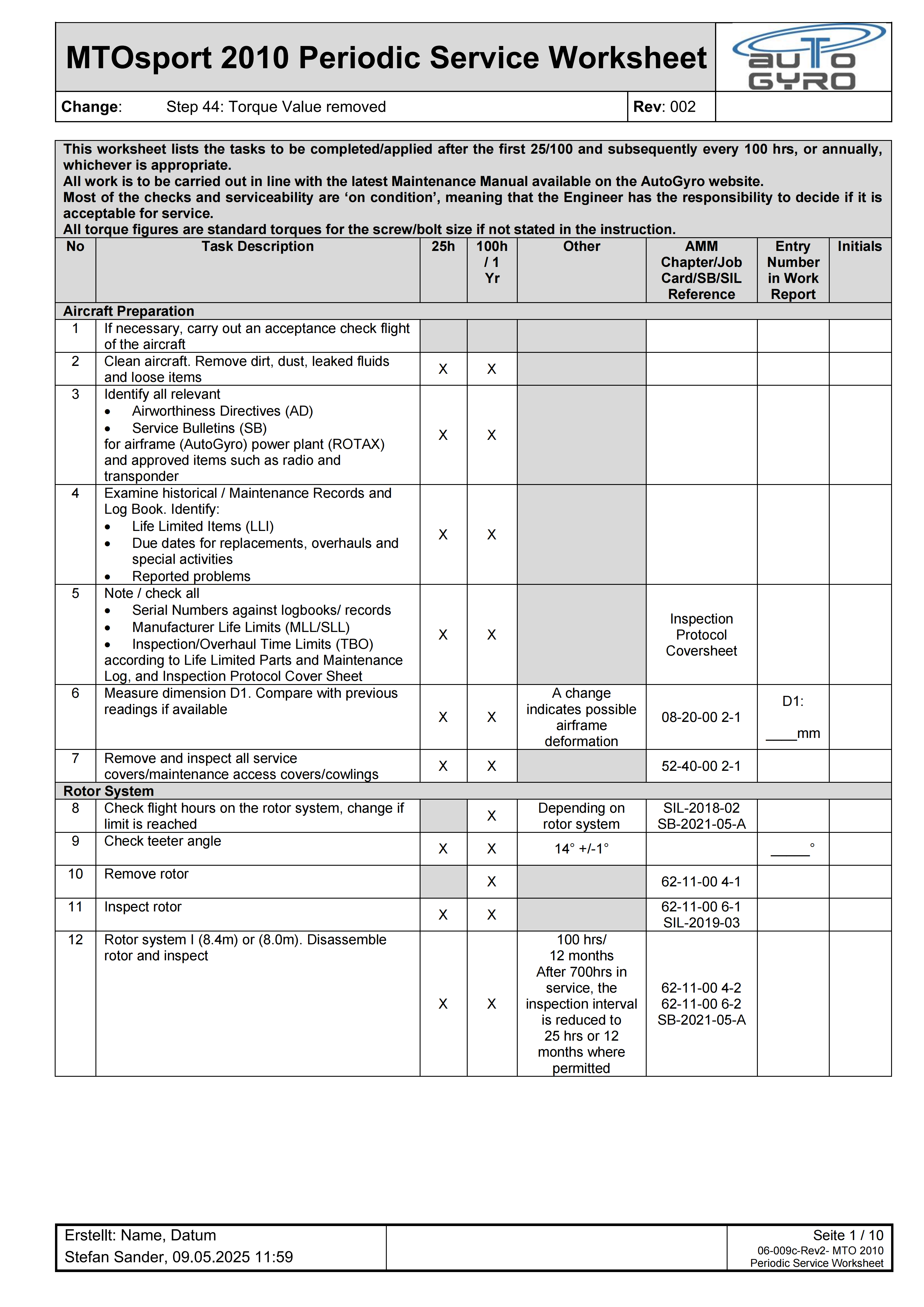 1 - MT Series Periodic Service Worksheet 05 2025