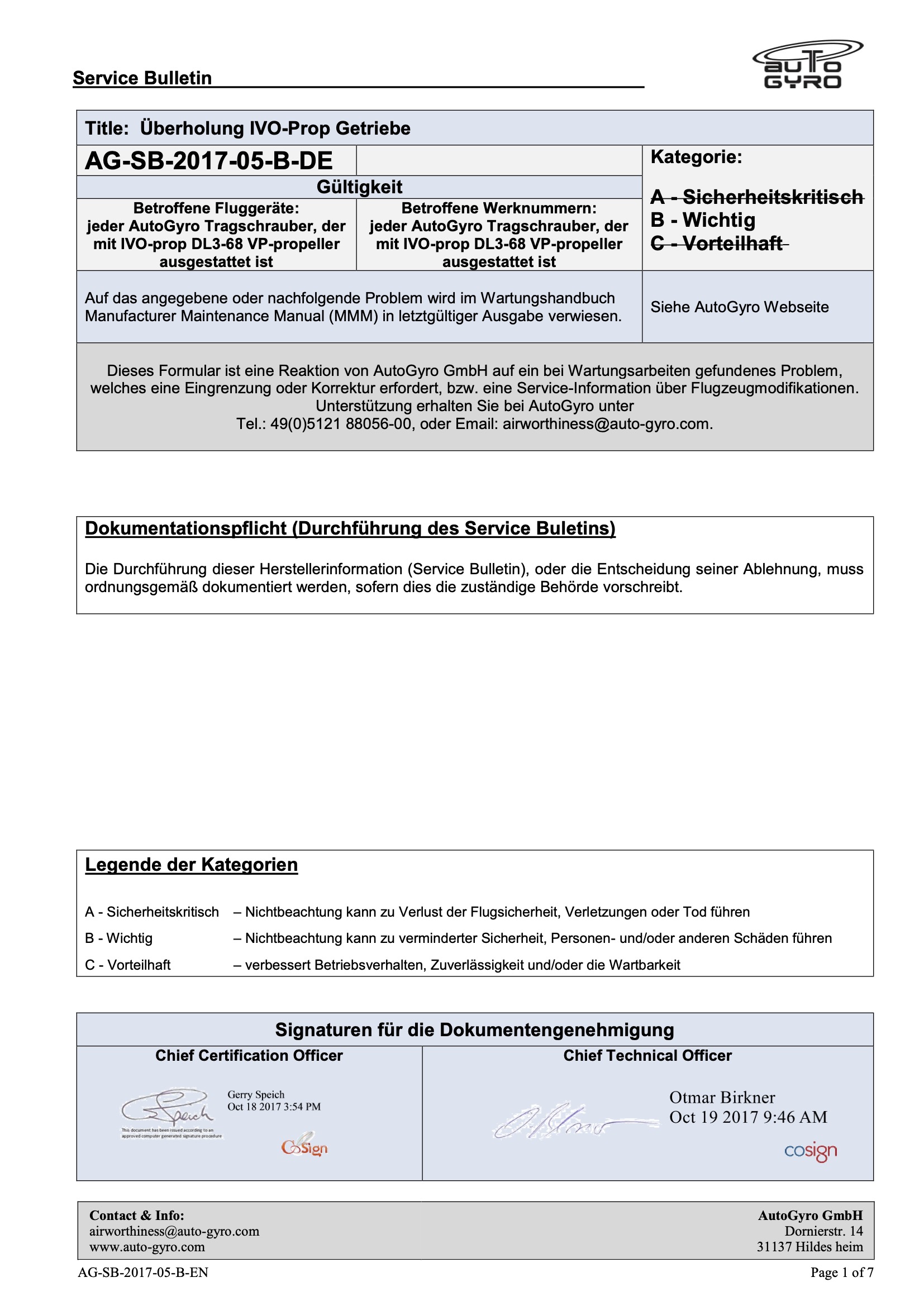 AG-SB-2017-05-B-DE - Alle Modelle IVO Prop Überholung Getriebe