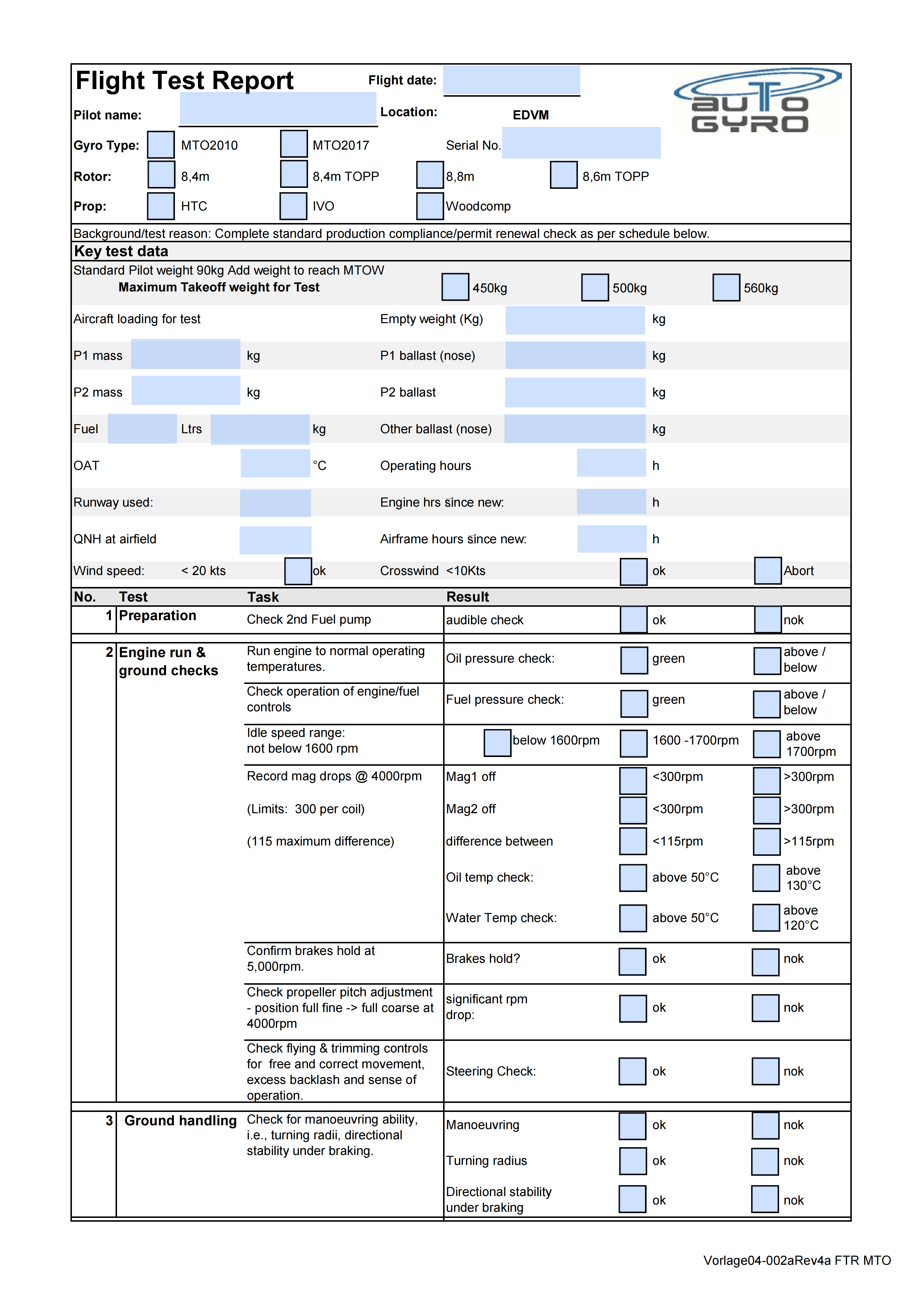 Flight Test Report MTO Series