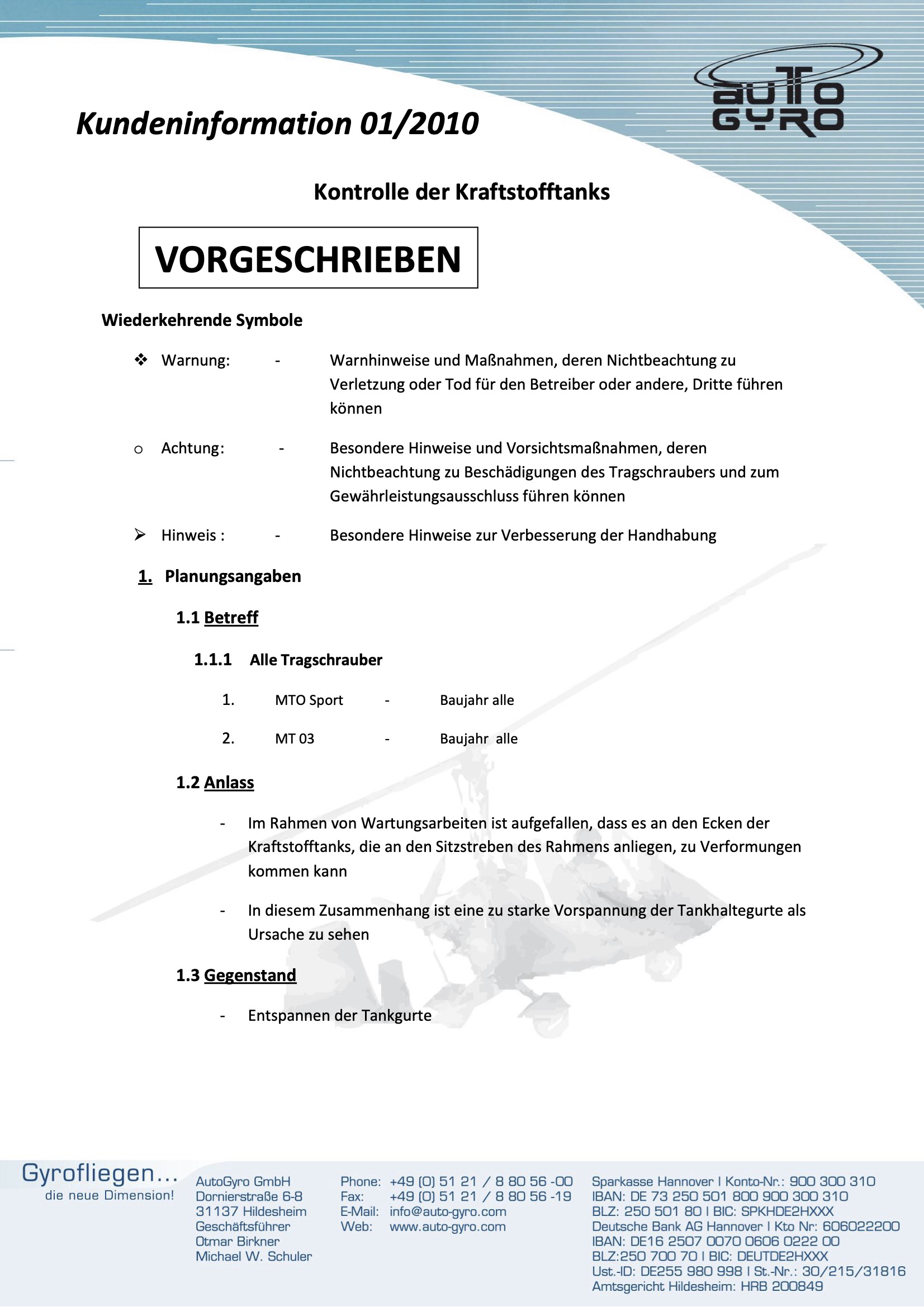 2010 01 Kundeninformation Kraftstofftanks