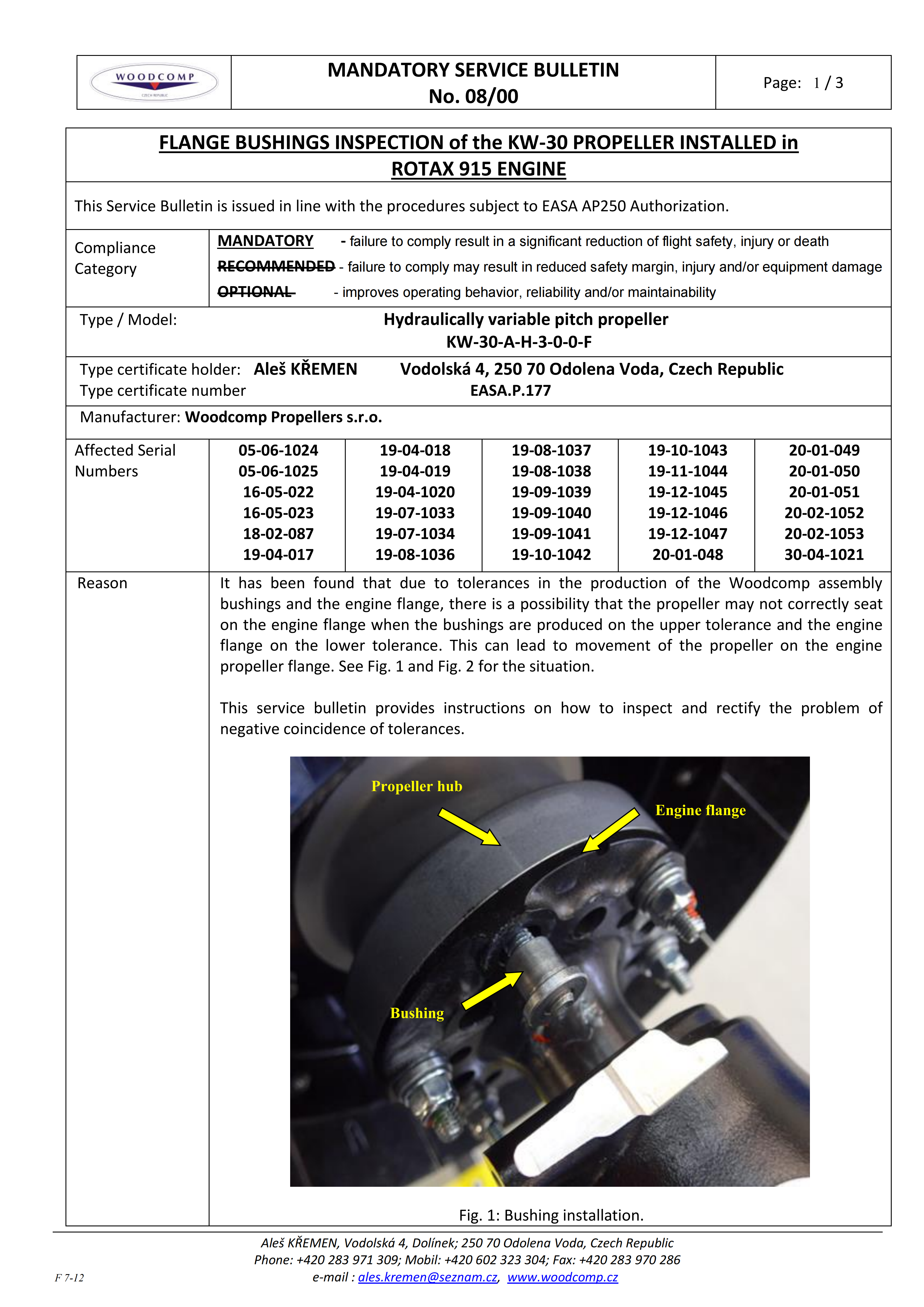 01 SIL_ Woodcomp Service Bulletin 08 2020 EN v1r2