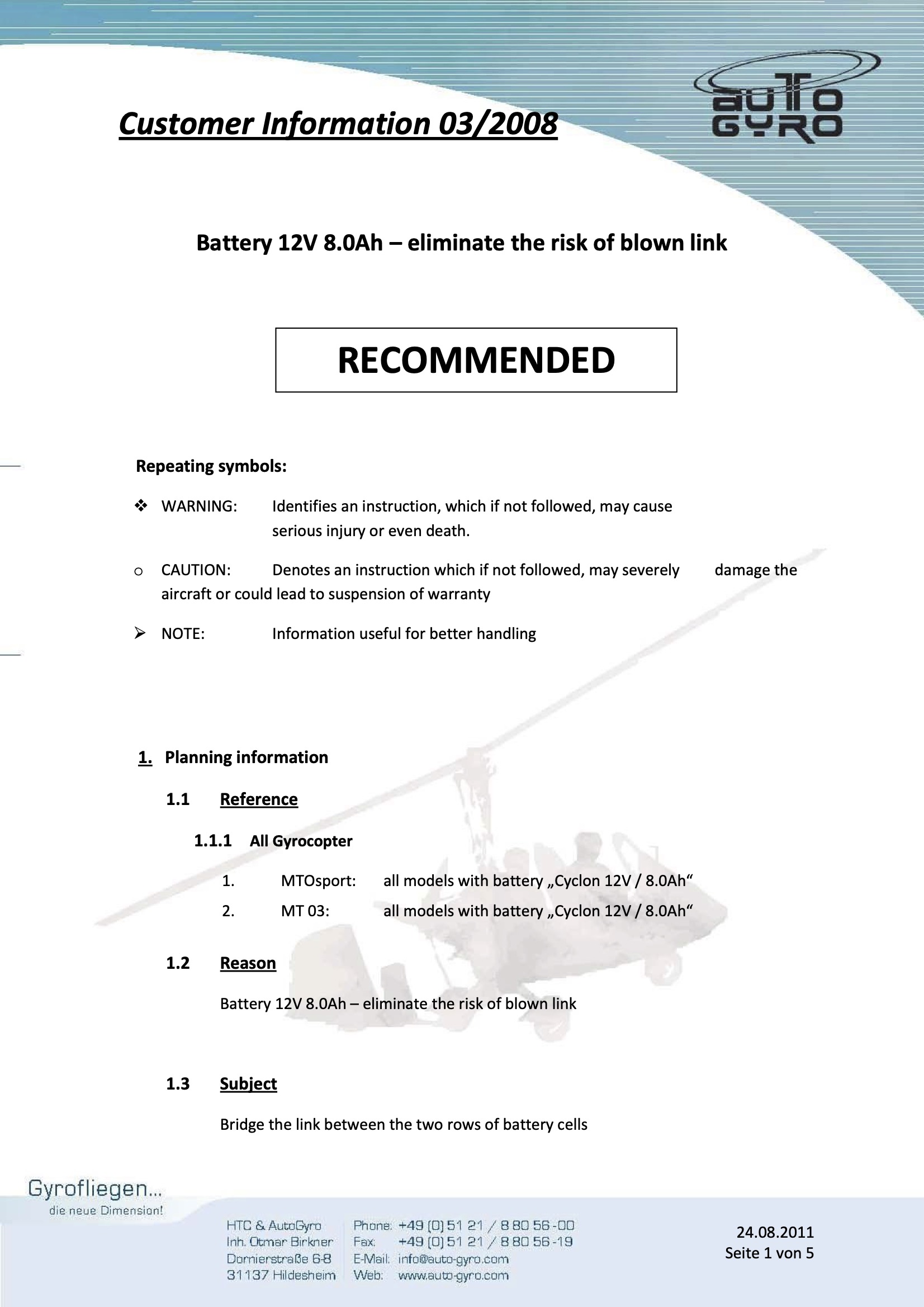 2008 03 Customer Information Battery Bridge Link