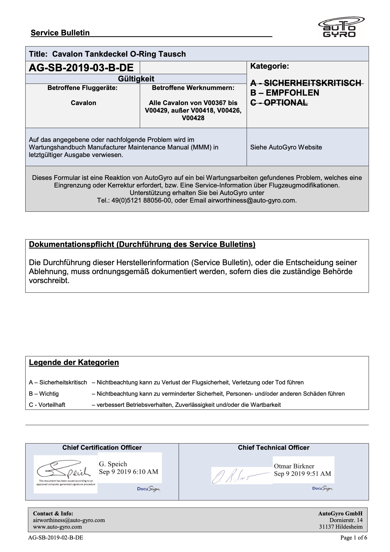 AG-SB-2019-03-B-DE - Cavalon Tankdeckel Tausch O-Ring