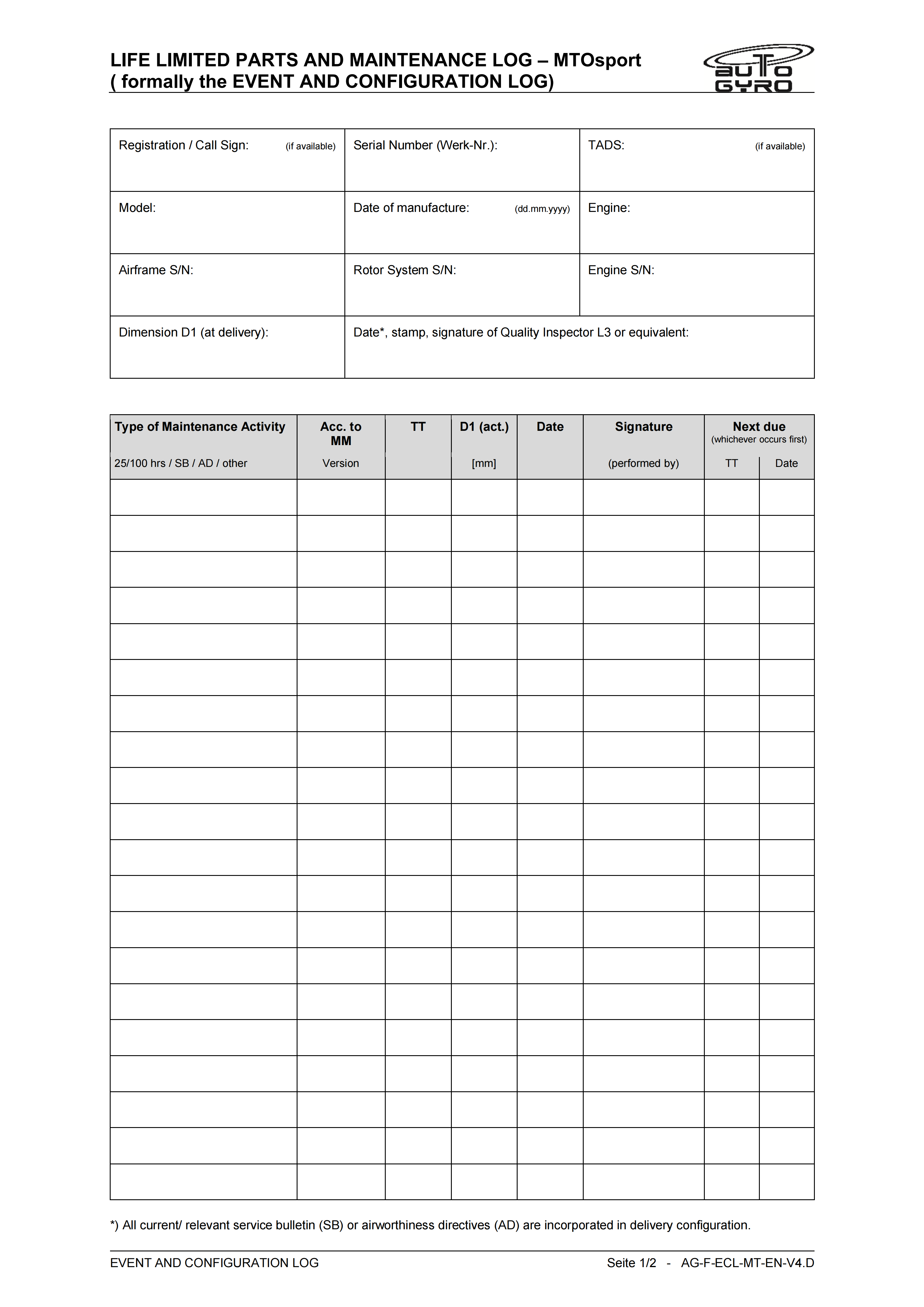 Configuration Log AG-F-ECL-MT-EN-V4