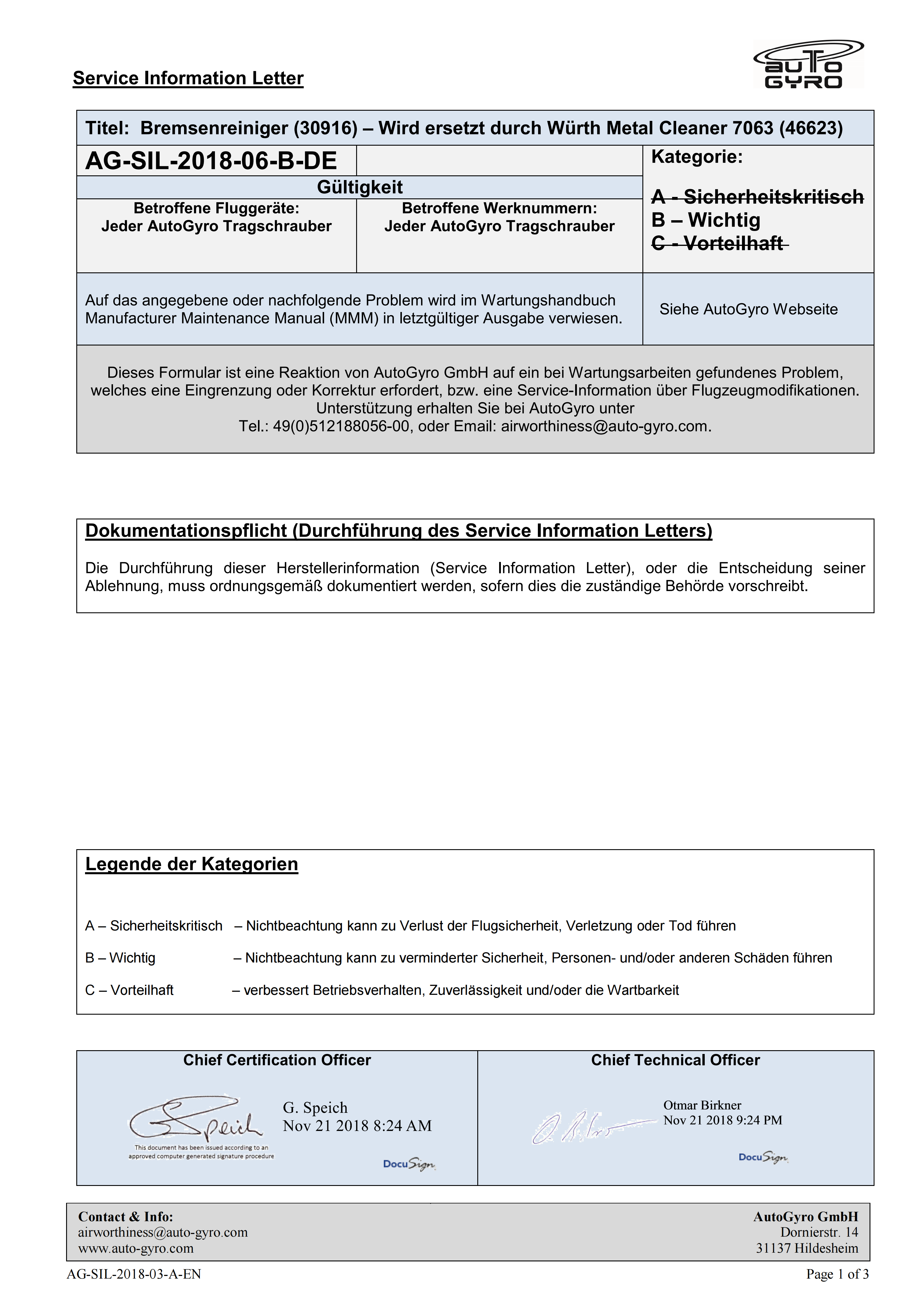 AG-SIL-2018-06-B-DE Bremsenreiniger - Änderung Lieferant Würth 7063