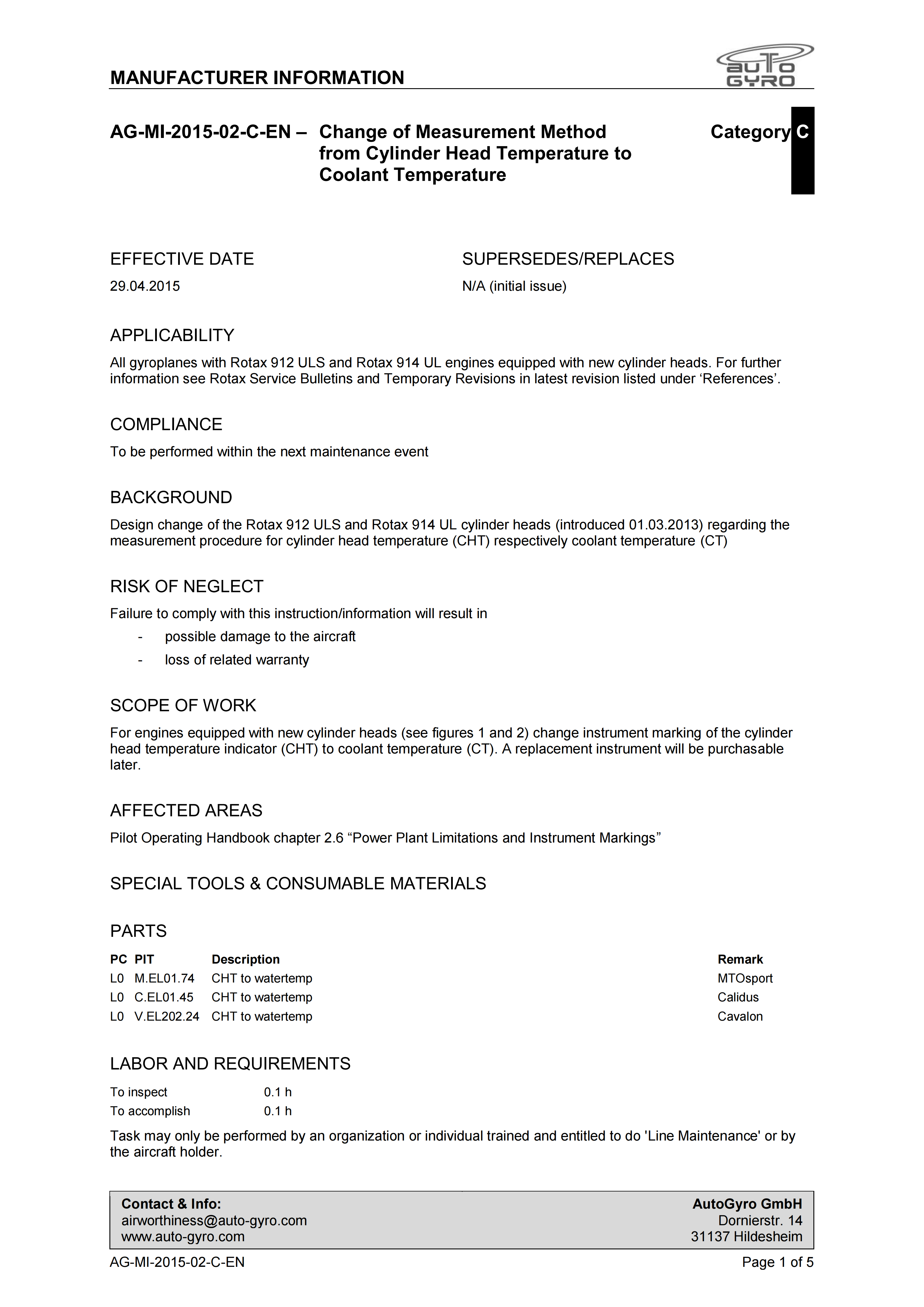 AG-SB-2015-02-C-EN - All Models Change of Measurement Method from CHT to CT