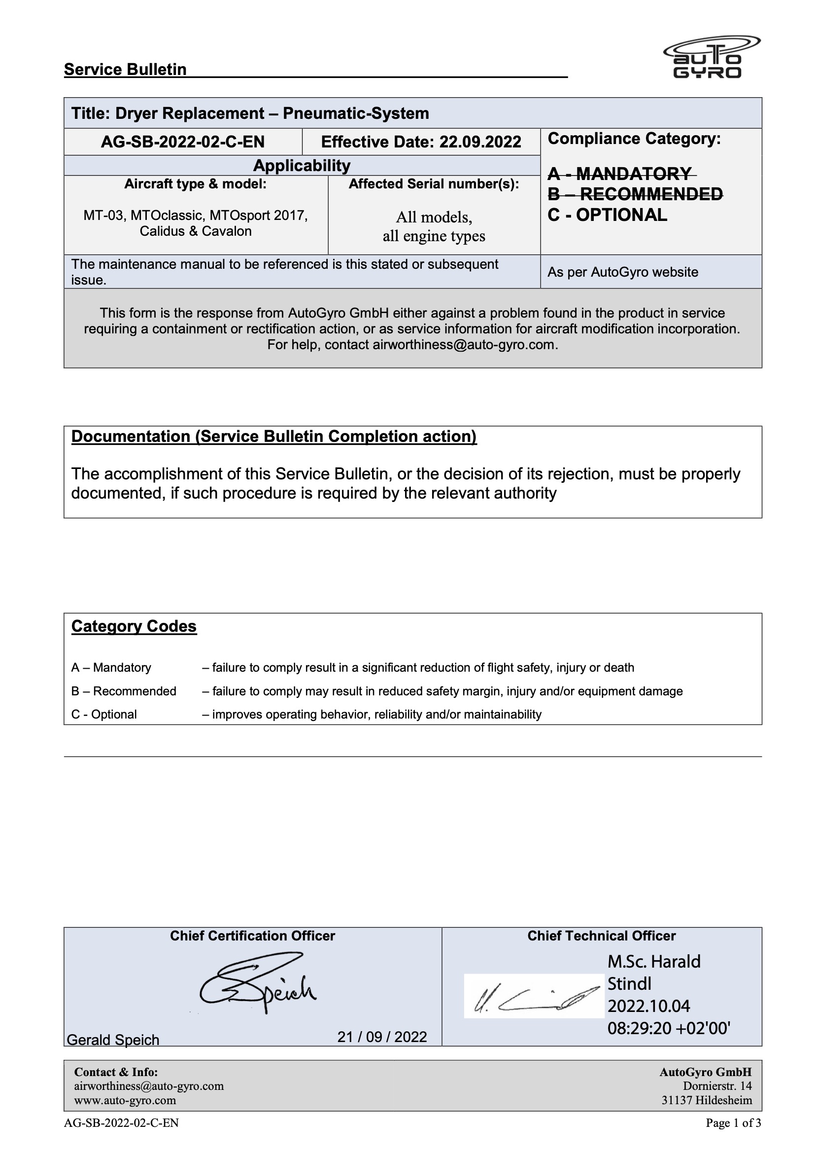 AG-SB-2022-02-C-EN - All Models Dryer Pneumatic System