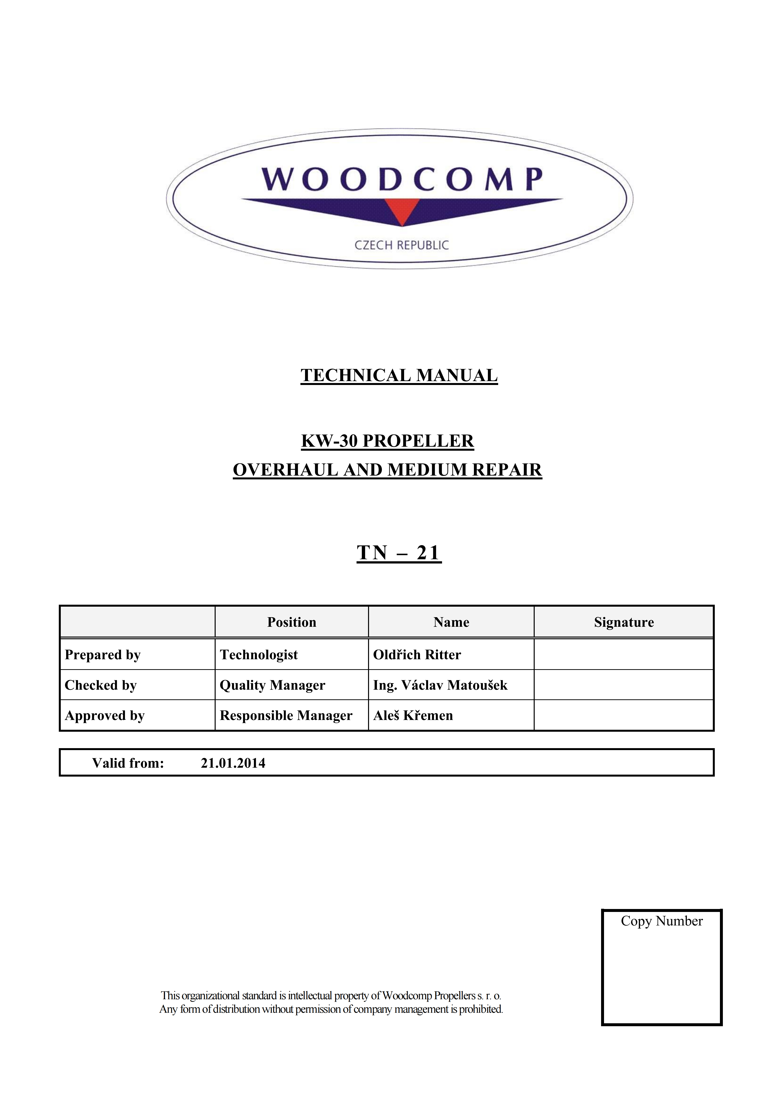 Maintenance Manual Woodcomp Propeller KW 30 Revision 5